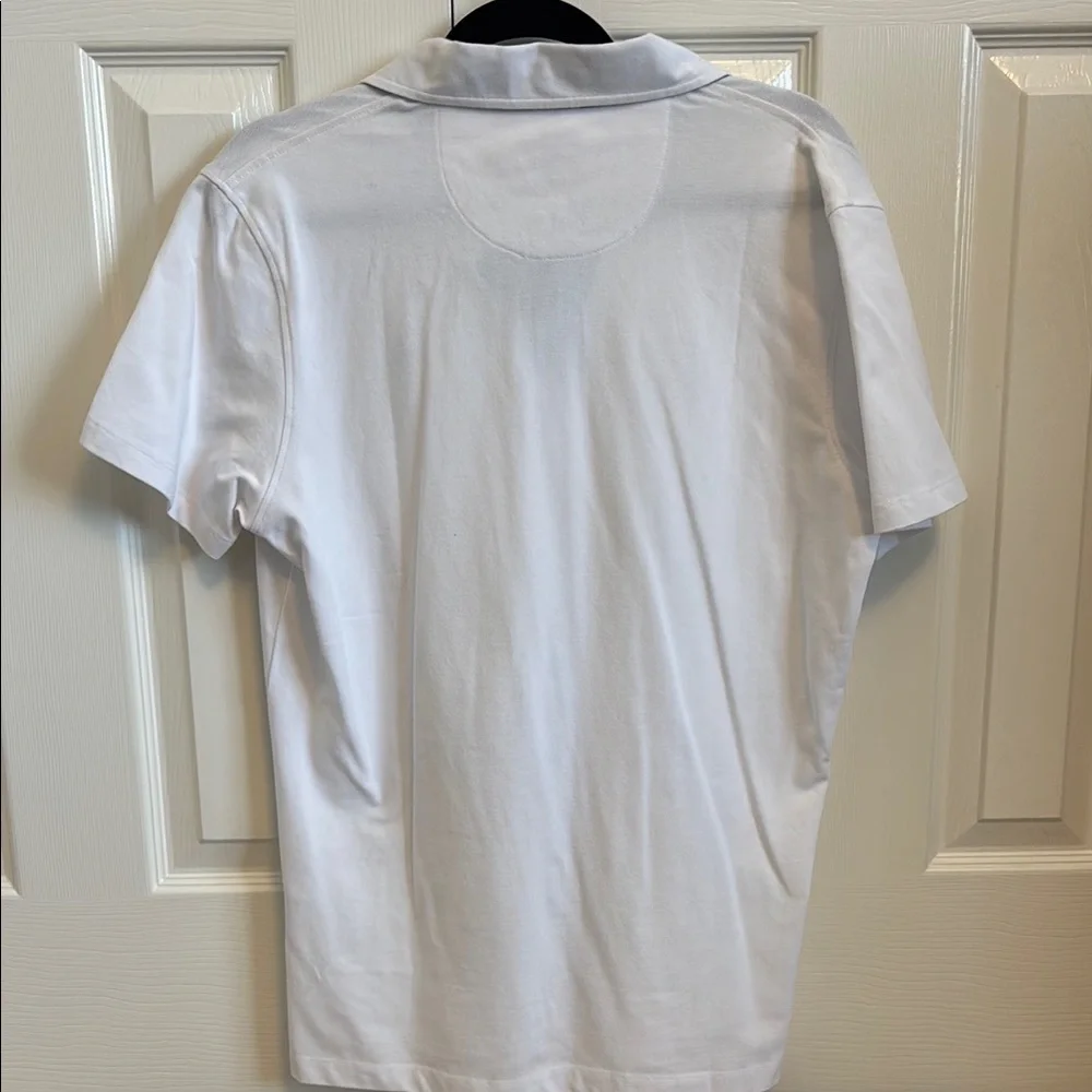 Mens White Polo Shirt with Floral Design Size Small - Picture 5 of 5